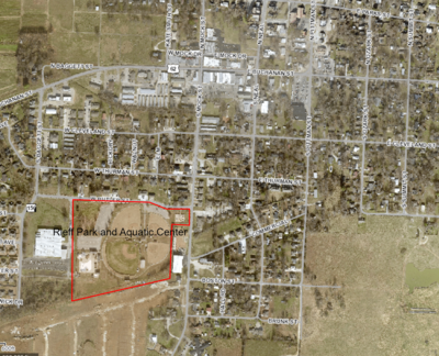 Location map Rieff Park and Aquatic Center